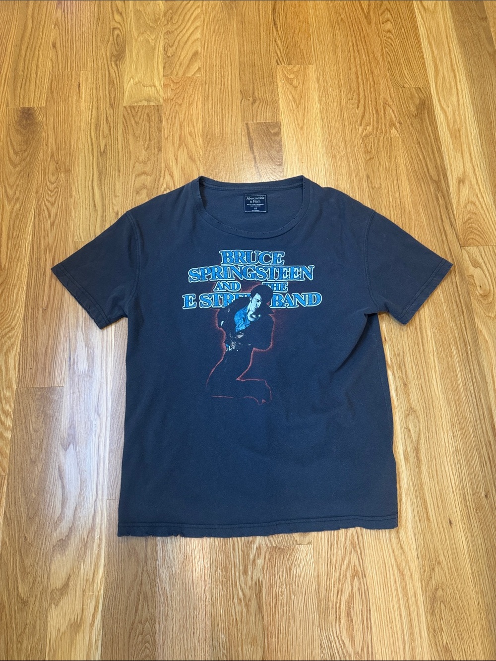 Abercrombie & Fitch Black Short-Sleeve Band Graphic Tee